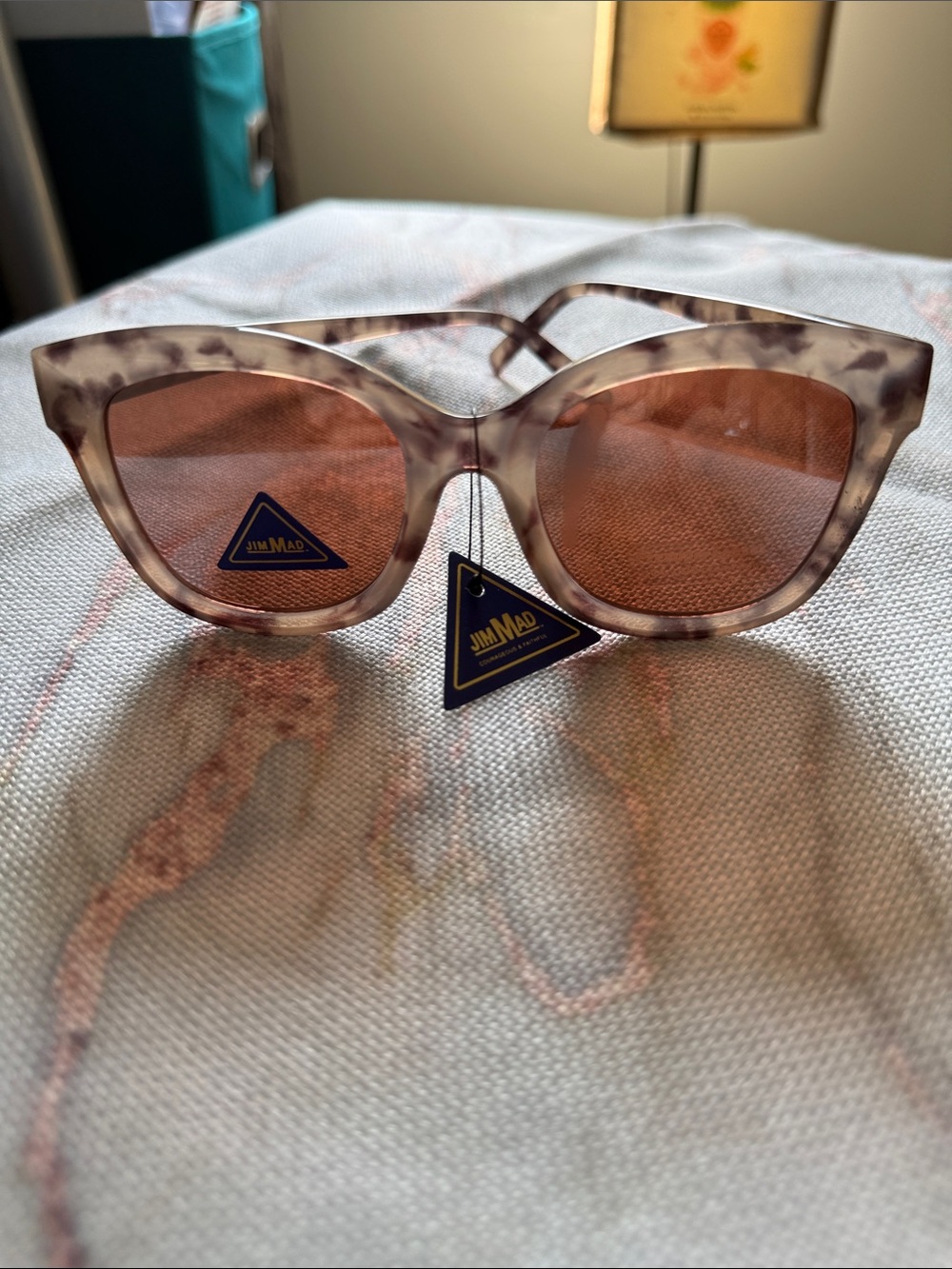 Pink Tortoise Marble Sunglasses with Rose Lenses